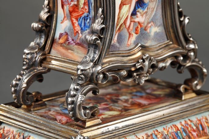 A Viennese silver and enamel table clock | MasterArt